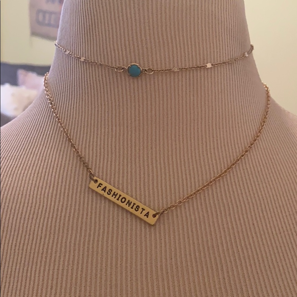 Stacked necklaces